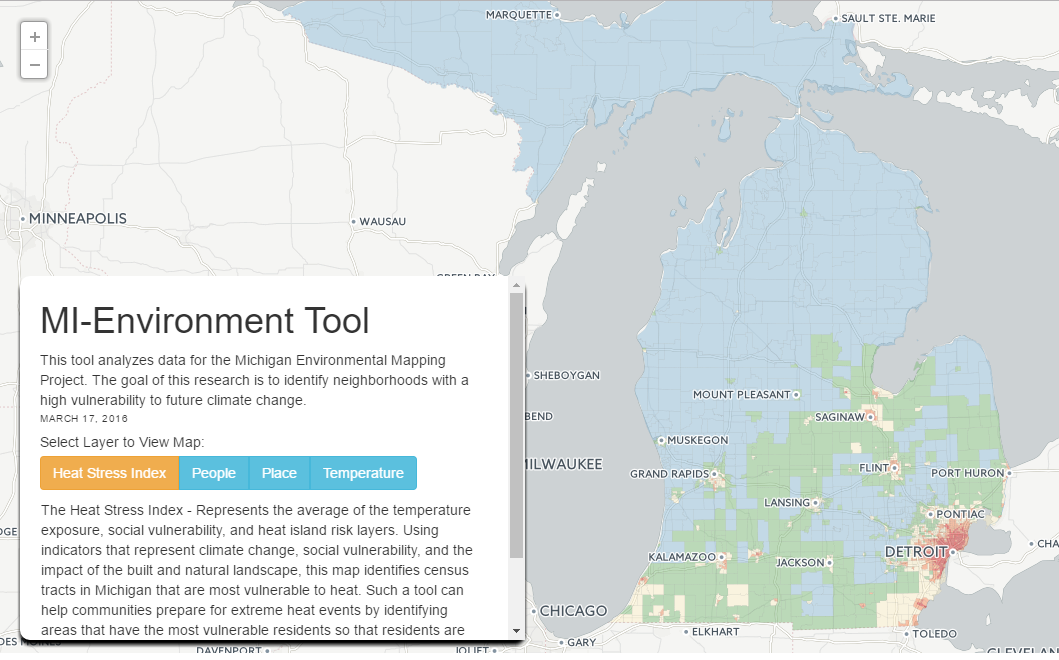 Screenshot of the GIS for Community Health tool